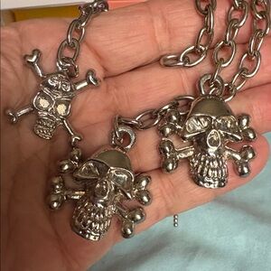 Silver tone Cross Bone Skulls Purse Bag Backpack Charms